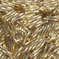 Miyuki 12mm x 2mm Twisted Bugle Bead - TW2012-3 - Silver Lined Gold