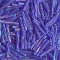 Miyuki 12mm x 2mm Twisted Bugle Bead - TW2012-177F - Matte Transparent Cobalt AB