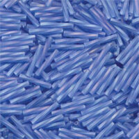 Miyuki 12mm x 2mm Twisted Bugle Bead - TW2012-261F - Matte Transparent Sapphire AB