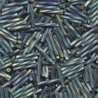 Miyuki 12mm x 2mm Twisted Bugle Bead - TW2012-1256 - Matte Metallic Patina Iris