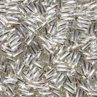Miyuki 6mm x 2mm Twisted Bugle Bead - TW206-1 - Silver Lined Crystal