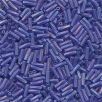 Miyuki 6mm x 2mm Twisted Bugle Bead - TW206-177F - Matte Transparent Cobalt AB