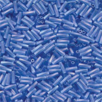 Miyuki 6mm x 2mm Twisted Bugle Bead - TW206-261F - Matte Transparent Sapphire AB