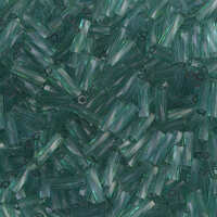 Miyuki 6mm x 2mm Twisted Bugle Bead - TW206-1707 - Transparent Dyed Seafoam