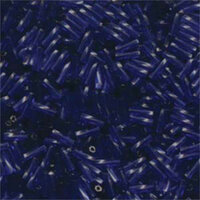 Miyuki 6mm x 2mm Twisted Bugle Bead - TW206-1711 - Transparent Dyed Dark Cobalt