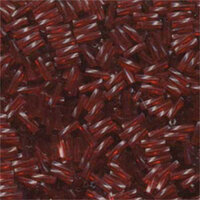 Miyuki 6mm x 2mm Twisted Bugle Bead - TW206-1716 - Transparent Dyed Cranberry