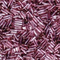 Miyuki 6mm x 2mm Twisted Bugle Bead - TW206-3933 - Silver Lined Clear / Amethyst