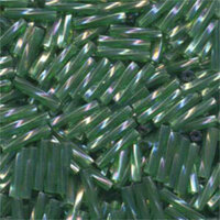 Miyuki 12mm Twisted Bugle Bead - TW2712-179 - Transparent Green AB