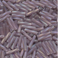 Miyuki 12mm Twisted Bugle Bead - TW2712-256F - Transparent Smoky Amethyst AB