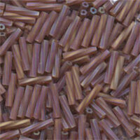 Miyuki 12mm Twisted Bugle Bead - TW2712-257F - Matte Transparent Dark Topaz AB