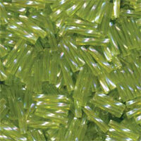 Miyuki 12mm Twisted Bugle Bead - TW2712-258 - Transparent Chartreuse AB
