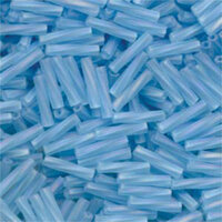 Miyuki 12mm Twisted Bugle Bead - TW2712-260F - Matte Transparent Aqua AB