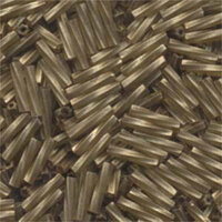 Miyuki 12mm Twisted Bugle Bead - TW2712-1265 - Antiqued Gold Matte Transparent Chartreuse