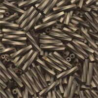 Miyuki 12mm Twisted Bugle Bead - TW2712-1275 - Antiqued Gold Matte Transparent Black