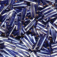 Miyuki 12mm Twisted Bugle Bead - TW2712-3940 - Silver Lined Crystal / Light Sapphire