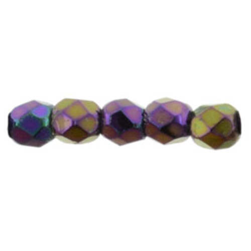 2mm Fire Polished Beads - Purple Iris 21495 - 50 Bead Strand