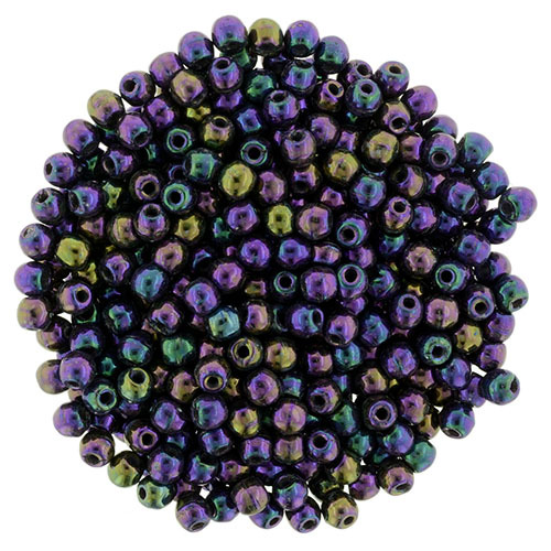 2mm Iris - Purple - Round Beads - 100 Bead Strand - 5-02-21495