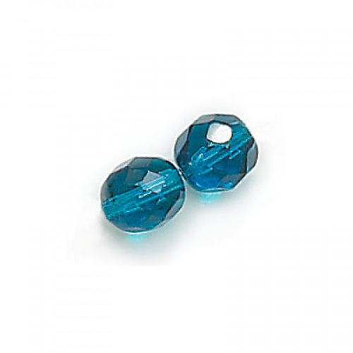 3mm Capri Blue Fire Polished Round Beads - 6008