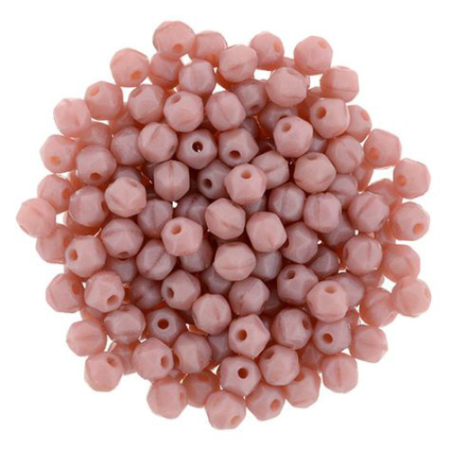 3mm - Coral Pink - English Cut Round - 100 Bead Strand - 03-74020-ECB