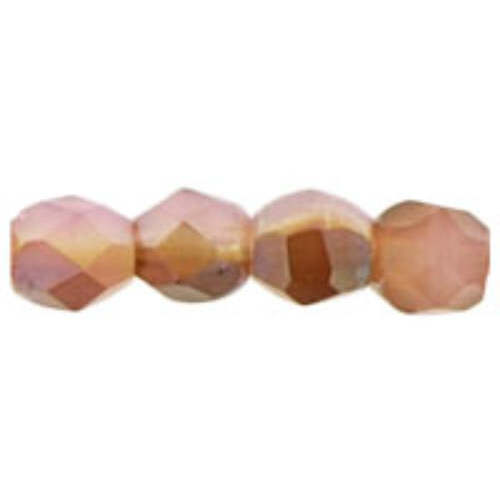 3mm - Milky Pink - Celsian - Faceted Round Firepolish - 50 Bead Strand - 1-03-Z71010
