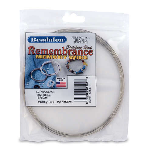 Remembrance Memory Wire - Large Necklace - 33 coil pack (1 oz / 28.35g) - Bright - JMNT-1ZLG