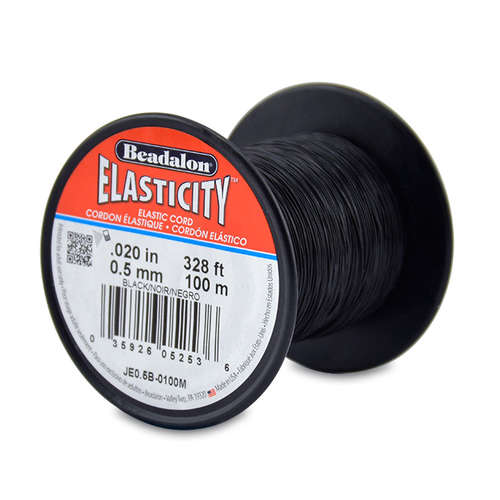 Elasticity - 0.5mm - 100m - Black - JE0.5B-0100M