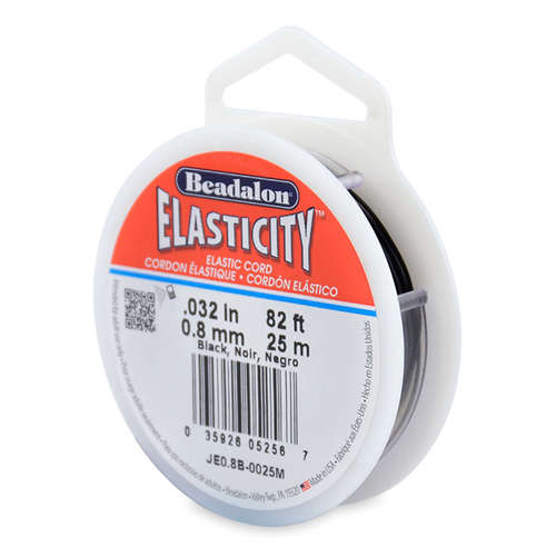 Elasticity - 0.8mm - 25m - Black - JE0.8B-0025M