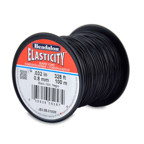 Elasticity - 0.8mm - 100m - Black - JE0.8B-0100M