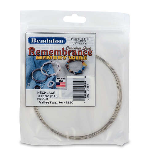 Remembrance Memory Wire - Necklace - 9 coil pack (0.25 oz / 7g) - Bright - JMNT-0.25Z