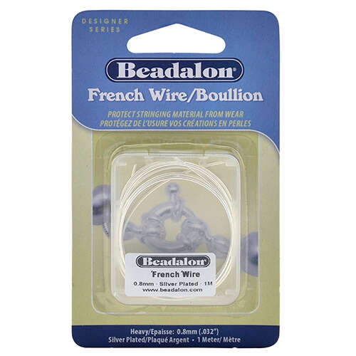 French Wire - 0.8 mm (.032 in) - Silver Plated - 1 m - JFFW0.8S-01M