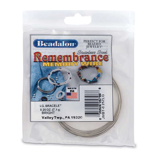 Remembrance Memory Wire - Large Bracelet - 15 coil pack (0.25 oz / 7g) - Bright - JMBT-0.25ZLG