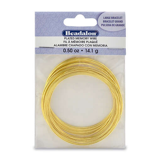 Memory Wire - Large Bracelet - 30 coil pack (0.5oz / 14g) - Gold Plated - 347A-050