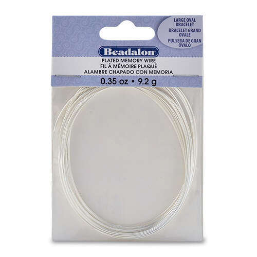 Memory Wire - Large Oval Bracelet - 20 coil pack (0.35oz / 1g) - Silver Plated - 347B-450