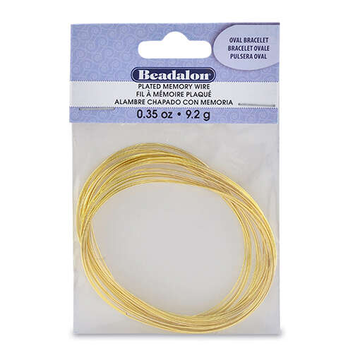 Memory Wire - Oval Bracelet - 23 coil pack (0.35oz / 1g) - Gold Plated - 347A-440