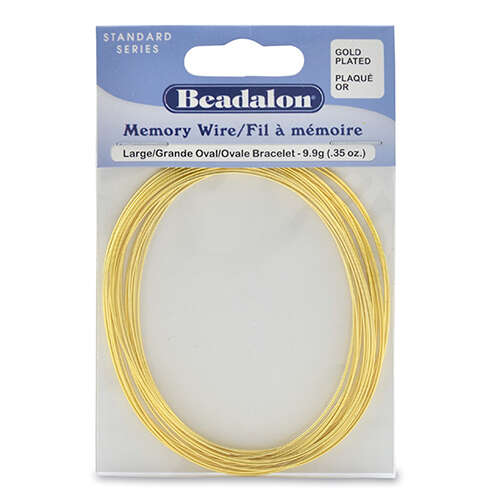 Memory Wire - Large Oval Bracelet - 20 coil pack (0.35oz / 1g) - Gold Plated - 347A-450