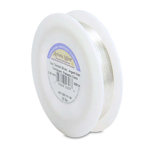 32 Gauge (.20 mm) -  1,221.5 ft (372.3m) - Silver Plated - Tarnish Resistant Silver - AW1-32S-10-1/4#