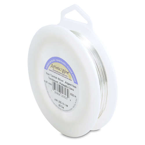 20 Gauge (.81 mm) - 78.8 ft (24m) - Silver Plated - Tarnish Resistant Silver - AW1-20S-10-1/4#