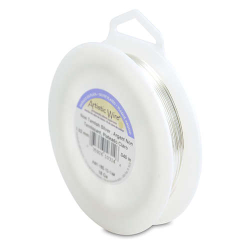 18 Gauge (1.0 mm) - 49.8 ft (15.2 m) - Silver Plated, Tarnish Resistant Silver - AW1-18S-10-1/4#