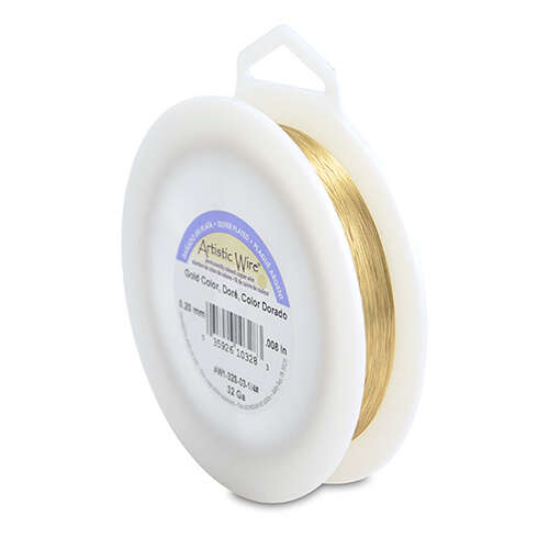 32 Gauge (.20 mm) -  1,221.5 ft (372.3m) - Silver Plated - Gold Color - AW1-32S-03-1/4#