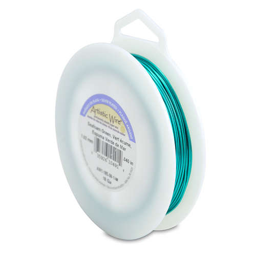 18 Gauge (1.0 mm) - 49.8 ft (15.2 m) - Silver Plated, Seafoam Green - AW1-18S-09-1/4#