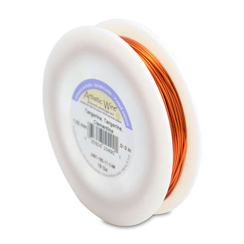 18 Gauge (1.0 mm) - 49.8 ft (15.2 m) - Silver Plated, Tangerine - AW1-18S-11-1/4#