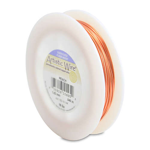 18 Gauge (1.0 mm) - 49.8 ft (15.2 m) - Silver Plated, Peach - AW1-18S-14-1/4#