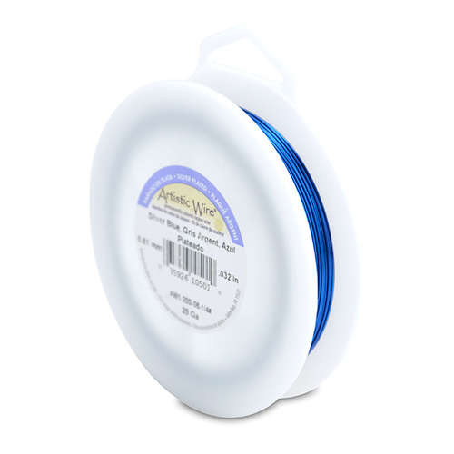 20 Gauge (.81 mm) - 78.8 ft (24m) - Silver Plated - Silver Blue - AW1-20S-06-1/4#