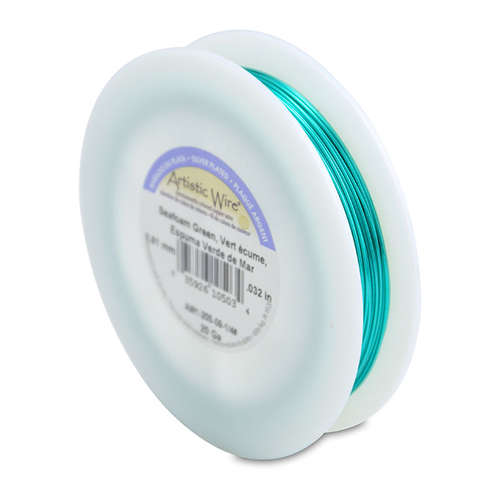 20 Gauge (.81 mm) - 78.8 ft (24m) - Silver Plated - Seafoam Green - AW1-20S-09-1/4#