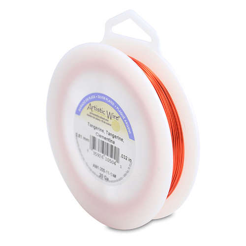 20 Gauge (.81 mm) - 78.8 ft (24m) - Silver Plated - Tangerine - AW1-20S-11-1/4#