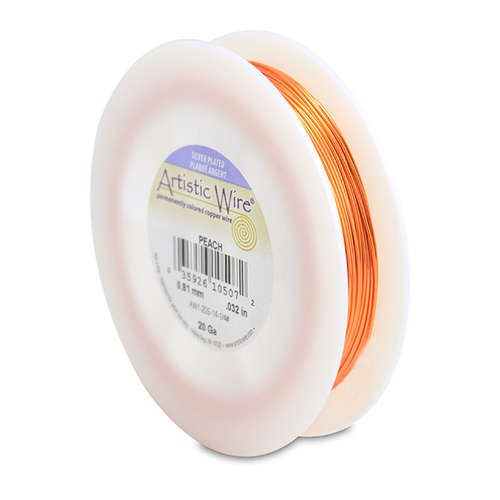 20 Gauge (.81 mm) - 78.8 ft (24m) - Silver Plated - Peach - AW1-20S-14-1/4#