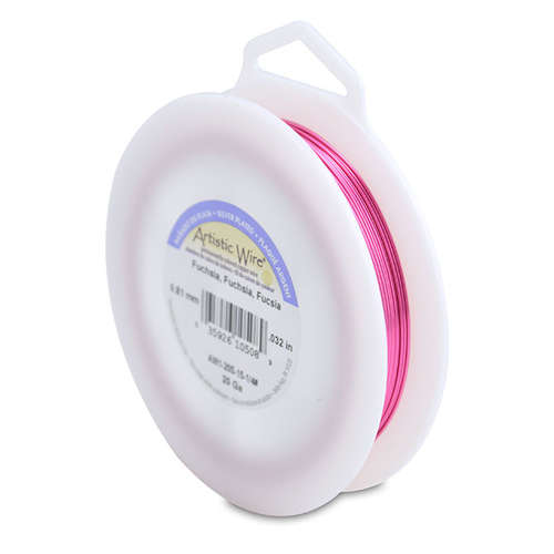 20 Gauge (.81 mm) - 78.8 ft (24m) - Silver Plated - Fuchsia - AW1-20S-15-1/4#