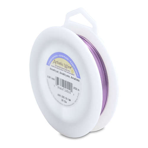 20 Gauge (.81 mm) - 78.8 ft (24m) - Silver Plated - Amethyst - AW1-20S-18-1/4#