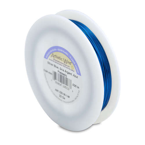 22 Gauge (.64 mm) - 125.5 ft (38.3 m) - Silver Plated - Silver Blue - AW1-22S-06-1/4#