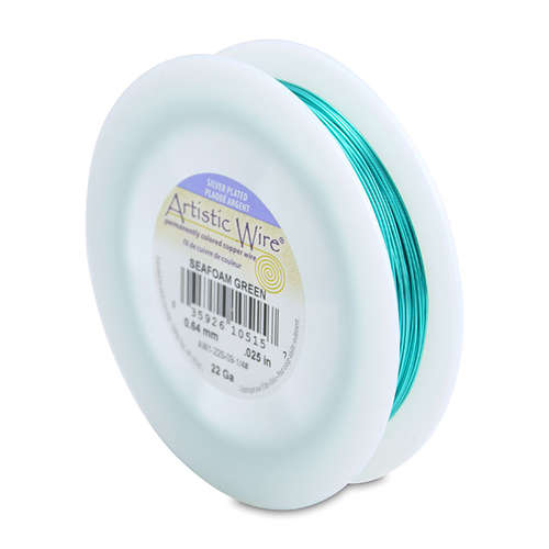 22 Gauge (.64 mm) - 125.5 ft (38.3 m) - Silver Plated - Seafoam Green - AW1-22S-09-1/4#